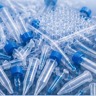 Single-use laboratory plastics such as pipette tips, tubes, and multiwell plates