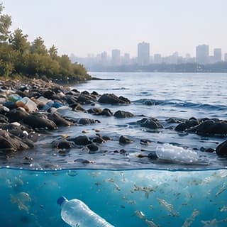 Plastic pollution and discarded materials in the natural environment